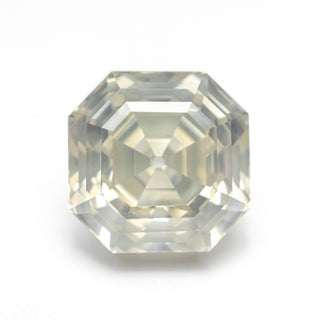 5.51ct 9.76x9.75x6.75mm GIA I1 Fancy Light Grey Green Yellow Antique Cut Corner Square Step Cut 28026-01